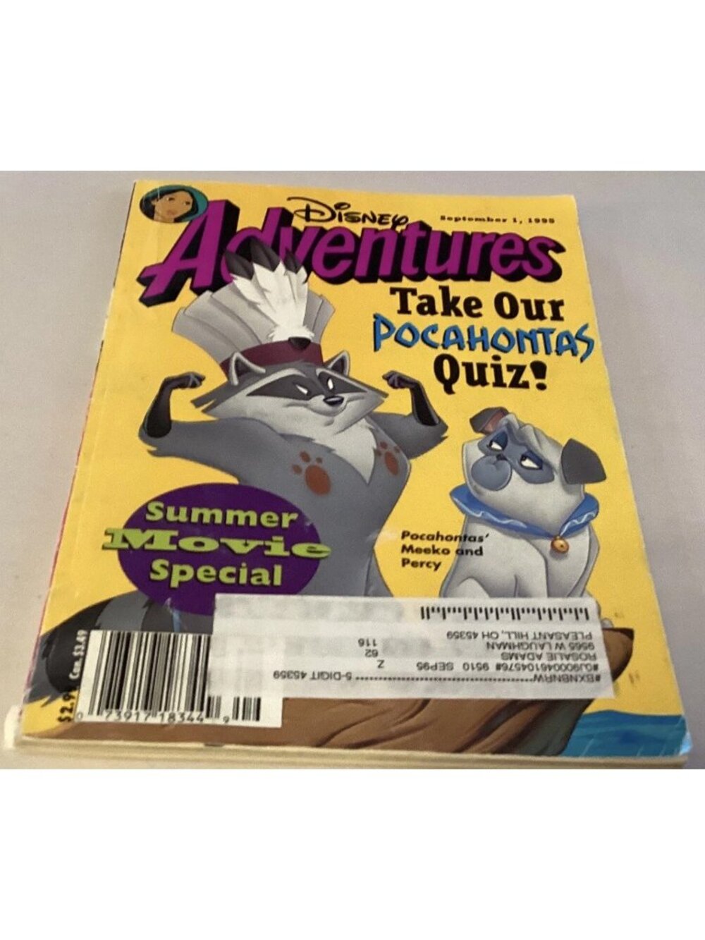 Disney Adventures Magazine Pocahontas September 1, 1995